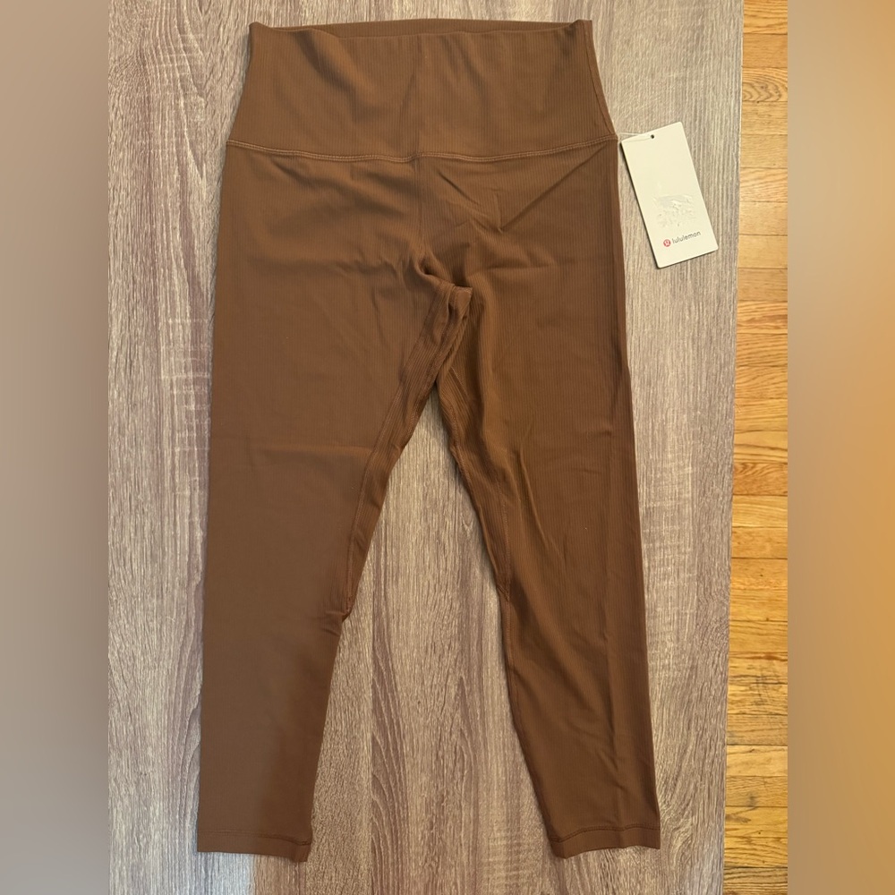 New with tags Lululemon Align high rise ribbed pant 25”. Java. Brown. Size 10. - Picture 10 of 11